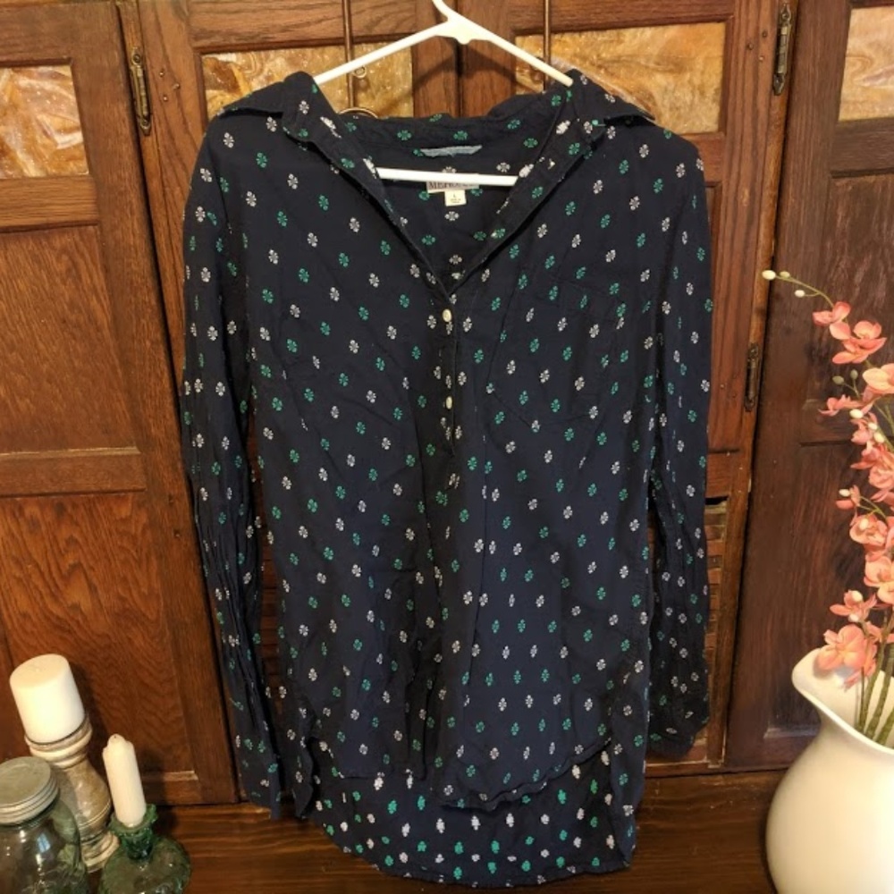 Merona Long Sleeve Navy Shirt (Large)